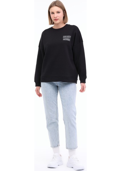 Wl June 16GFL547 3pr Siyah Kadın Sweatshirt modelleri