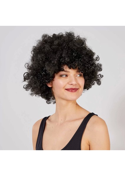 Siyah Renk Kıvırcık Afro Bonus Peruk fiyatları