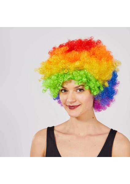 Rengarenk Kıvırcık Afro Bonus Peruk modelleri