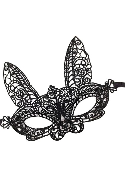 Siyah Renk Dantel Kesim Dantel Işlemeli Balo Parti Maskesi 7 No fırsatları