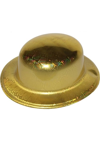 Altın Renk Hologramlı Plastik Yuvarlak Melon 27 x 24 cm
