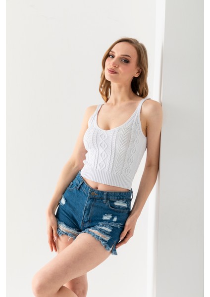 Saç Örgüsü Askılı V Yaka Crop Top, Body, Şık Rahat V Yaka Fitilli Kolsuz T-Shirt Krop, Askılı Krop. fiyatları