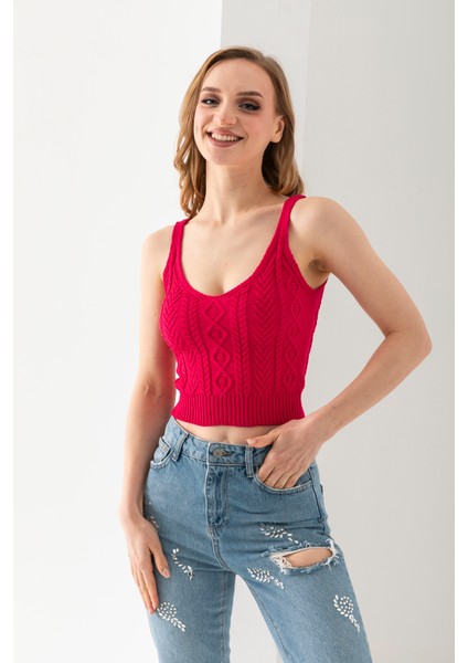 Saç Örgüsü Askılı V Yaka Crop Top, Body, Şık Rahat V Yaka Fitilli Kolsuz T-Shirt Krop, Askılı Krop.