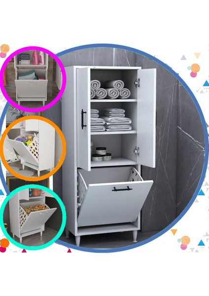 Bygolden Çok Amaçlı Sepetli Mutfak ve Banyo Dolabı