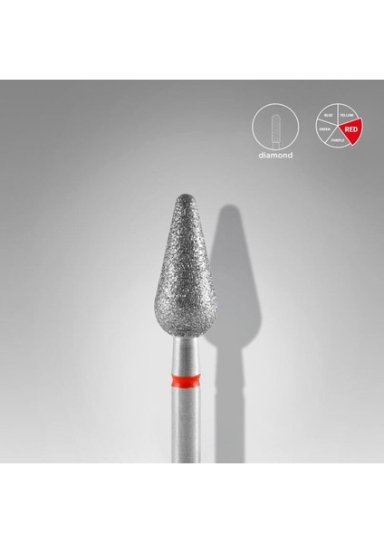 Elmas Armut Sivri Freze Expert ,Kırmızı, Çap 5 mm, Çalışma Kısmı 12 mm
