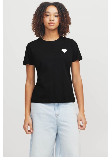 Jxcarly Reg Fıt Ss Tee Jr Siyah Kadın Kısa Kol T-Shirt