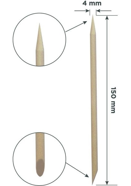 Pro Portakal Manikür Çubuğu, Ahşap 150 mm (100 Adet) fiyatları