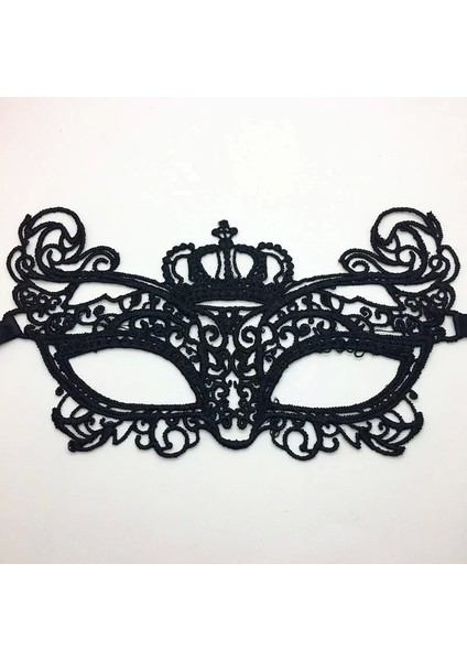 Siyah Renk Dantel Kesim Dantel Işlemeli Balo Parti Maskesi 9 No fiyatları