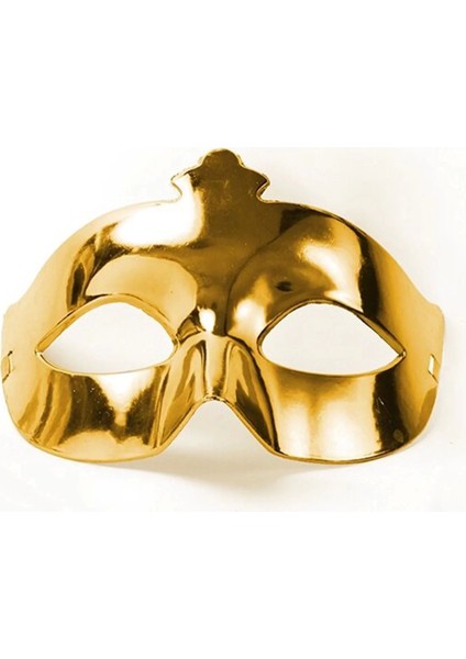 Altın Renk Kostüm Partisi Ekstra Parlak Balo Maskesi 15 x 10 cm