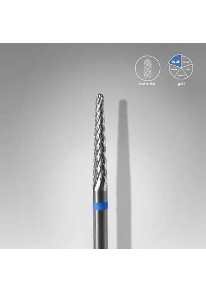 Sert Alaşım Koni Freze, Mavi, Çap 2,3 mm / Çalışma Kısmı 14 mm