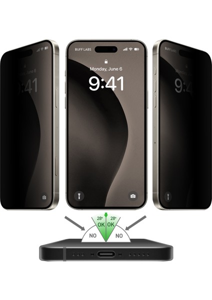 iPhone 16 Pro Max Uyumlu Privacy Hayalet Cam Ekran Koruyucu + Kamera Lens Koruyucu Set fırsatları