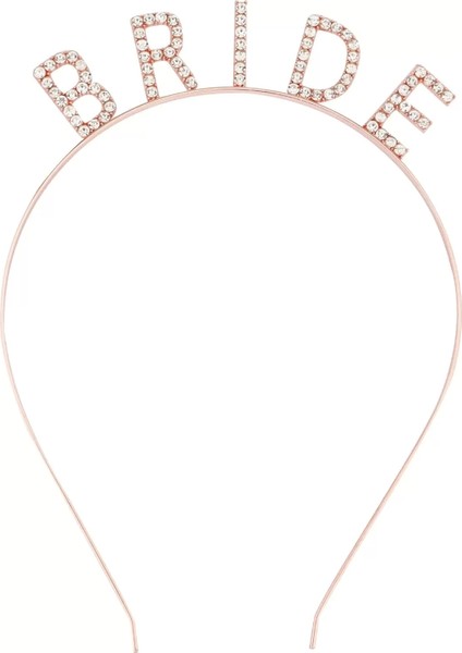 Rose Gold Renk Bekarlığa Veda Kristal Taş Bride Tacı Ithal 16X10 cm fiyatları