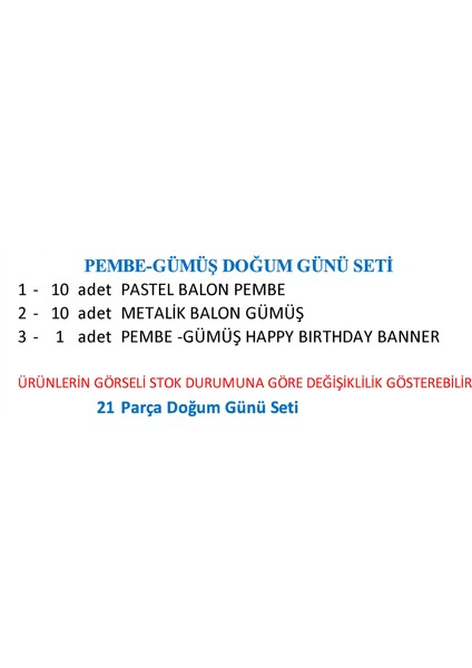 Pembe-Gümüş Mını Balon+Banner Seti modelleri