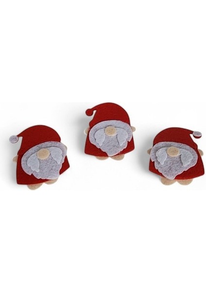 Yılbaşı Keçe Broş Üçlü Noel Baba