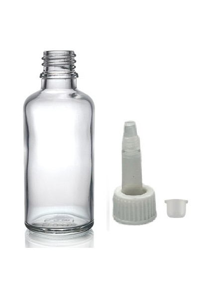 50 ml Şeffaf Cam Şişe Getamisin Kapak, 24 Adet