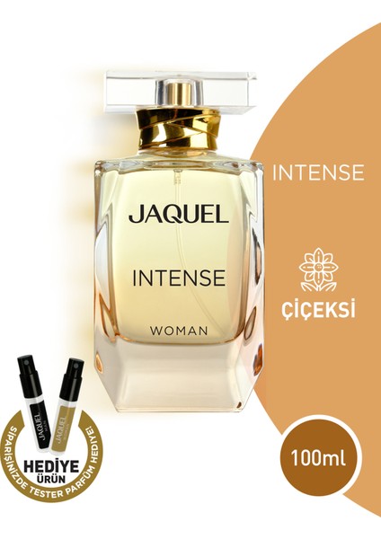 İntense Kadın Parfüm 100ml, Çiçeksi, Lavanta, Mandalina, Petitgrain, Yasemin, Vanilya, Misk, Sedir