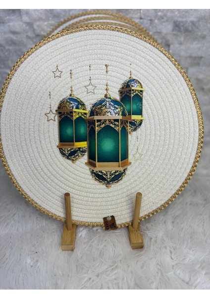 Ramazan Temalı Baskılı Supla Amerikan Servis Sofra Sunum( 6 Adet)