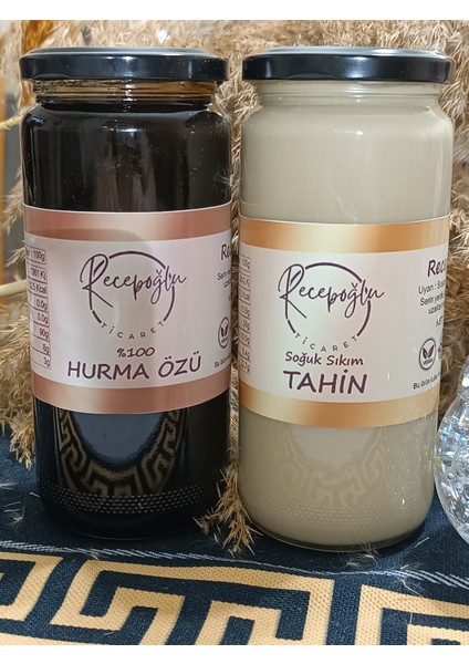Doğal Tahin ve Hurma Özü Katısız Laktuzsuz 500 G Tahin 630 G Hurma Özü