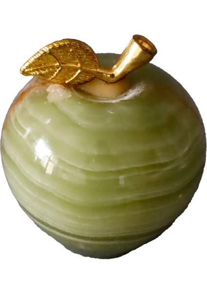 El Yapımı Yeşil Oniks Elma Biblo – 1,5 Inç Dekoratif Obje fiyatları