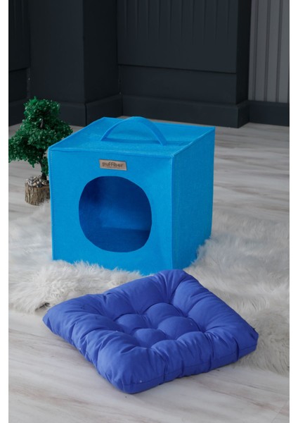 Keçe Kedi Köpek Küpü,Kedi Köpek Yatağı,Kedi Köpek Yatak Kutusu,Kedi Köpek Kulübesi (Minder )