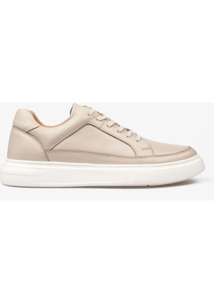 Erkek Sneaker Ayakkabı Hakiki Deri - 2401 Bej/beyaz 3154
