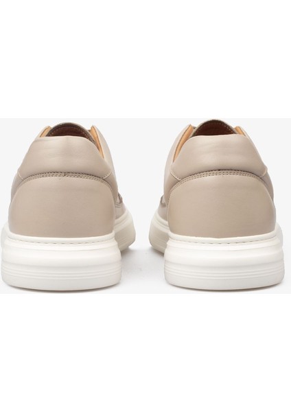 Erkek Sneaker Ayakkabı Hakiki Deri - 2401 Bej/beyaz 3154
