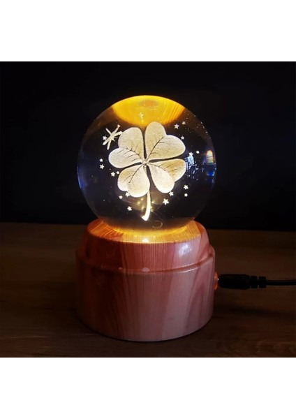 Usb'li Yonca Tasarımlı Dönen Cam Küre