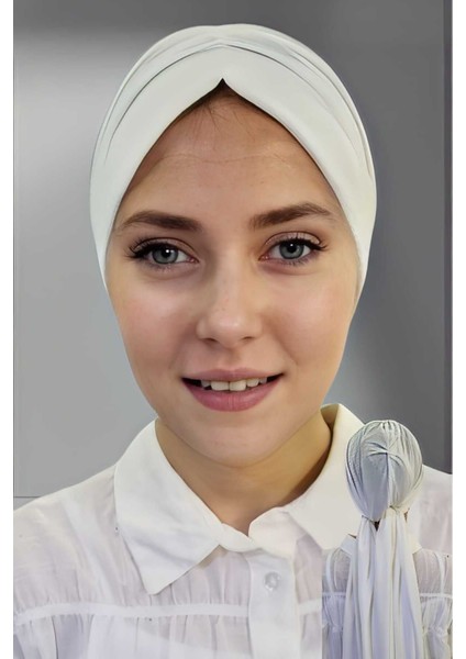 Kadın Lüks Sandy Kumaş Bağlamalı Pileli Tesettür Bone Şal fiyatları