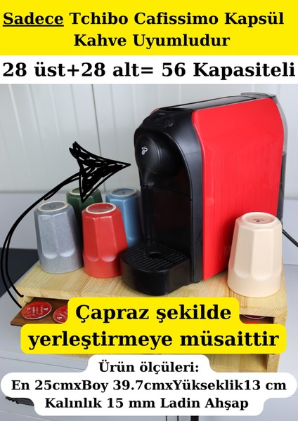 Kapsül Kahve Standı - Kapsül Tutucu -Tchibo Cafissimo Kapsül Kahve Uyumlu- 56 Adet Kapasiteli