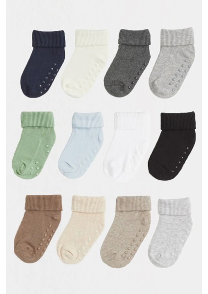 12'liorganik Pamuklu Kaydırmaz Çocuk-Bebek Çorabı Özel Kutulu fiyatları