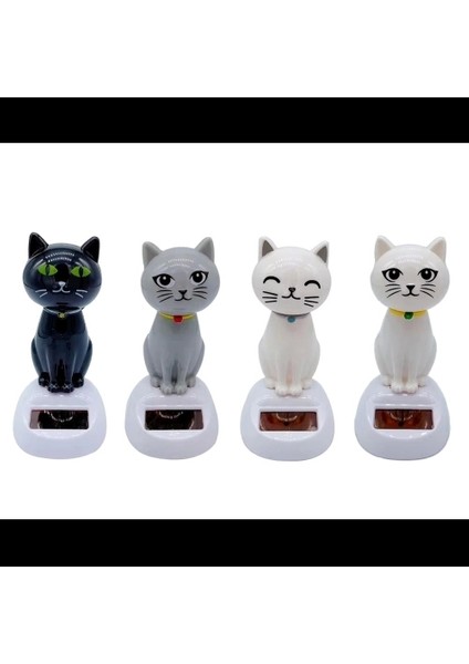 Güneş Enerjili Sallanan Kedi Figürü