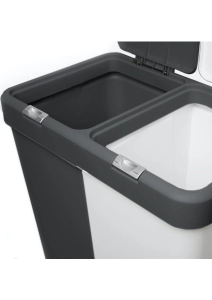 Motek Antrasit+Beyaz Dokunmatik Kirli Çamaşır Sepeti 80 Litre indirimleri