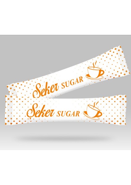 Stick Şeker Özel Üretim Desenli Tasarım F (Turuncu Beyaz) x 1000'li