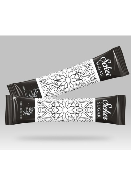 Stick Şeker Özel Üretim Desenli Tasarım D (Siyah Beyaz) x 1000'li