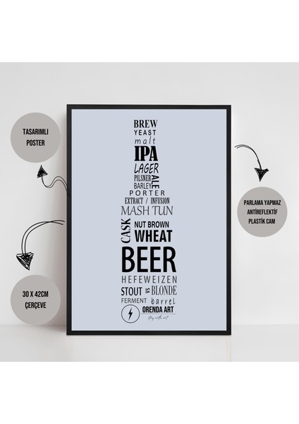 Beer Essential Bira 2'li Çerçeveli Bira Köşesi Estetik Tasarım Dekor Tablo modelleri