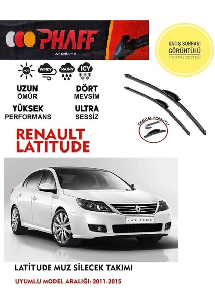 Renault Latitude Cam Silgeç Silecek Takımı 2011-2015