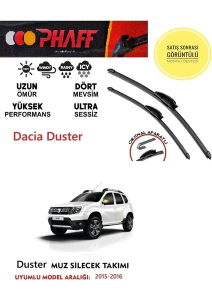 Dacia Duster 2016 Model Muz Silecek Takımı Araca Özel Aparat