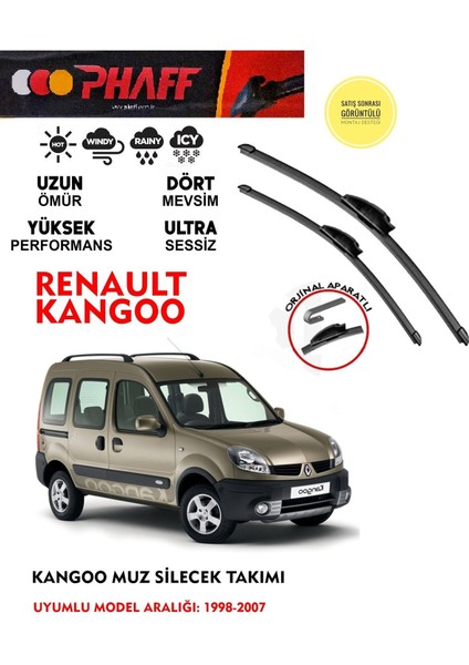 Renault Kangoo Muz Muz Silecek Takımı 1998-2007 Araca Özel Aparat