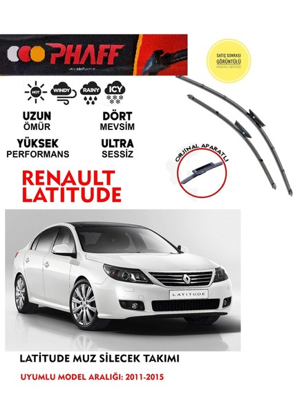Renault Latitude Cam Muz Silecek Takımı 2014 Model Araca Özel . Aparat