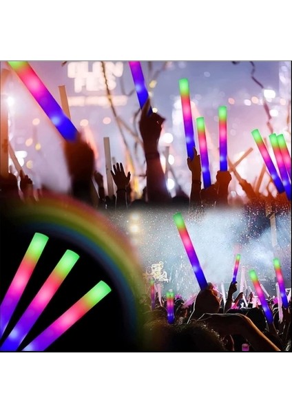 LED Işıklı Rengarenk Sünger Parti Çubuk