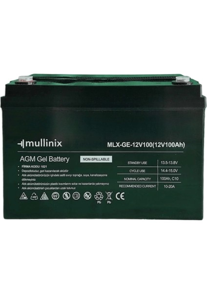 12V 100AH Derin Döngülü Agm Jel Akü