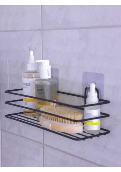 Siyah Yapışkanlı Çok Amaçlı Banyo Düzenleyici Rafı Duş Organizeri Mutfak Rafı fiyatları