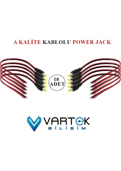 Güvenlik Kamera Besleme Power Jak 12V 10 Adet