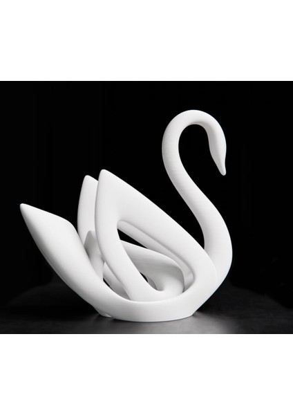 Kuğu Biblo Dekoratif Modern Kanatlı Lüks Konsol Obje Heykel 14 x 13 x 6.5 cm