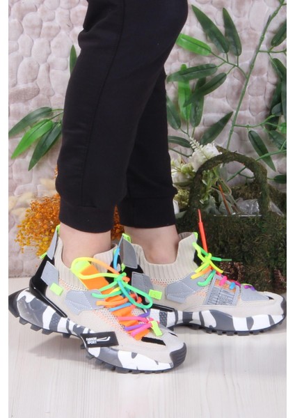 Gj Elanur Rahat Kalın Taban Özel Tasarım Sneaker Kadın Spor Ayakkabı