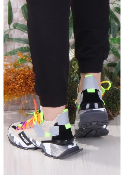 Gj Elanur Rahat Kalın Taban Özel Tasarım Sneaker Kadın Spor Ayakkabı fırsatları