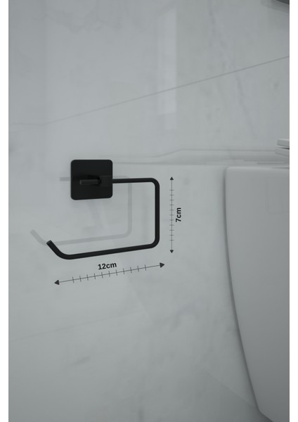 Siyah Yapışkanlı Kare Tuvalet Kağıtlık Wc Askılık Wc Kağıtlık