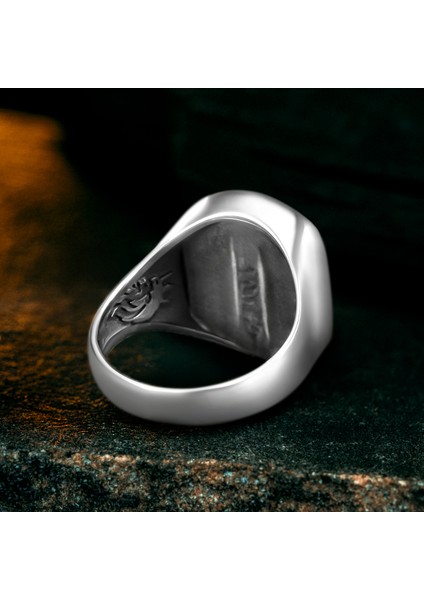 925 Ayar Gümüş Modern Kırmızı Akik Taşlı Erkek Yüzük indirimleri