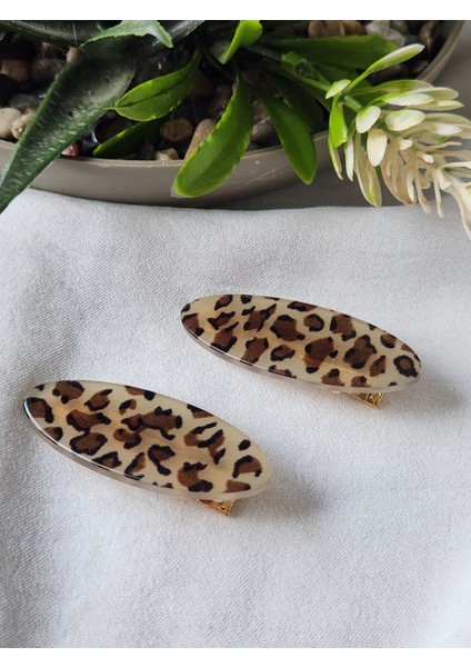 Leopar Desen Pens Kadın Yan Toka modelleri