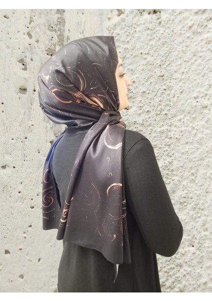 Geometrik Desen Siyah Şal